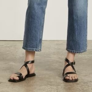 Everlane The Italian Leather Wrap Sandals size 6 Black NEW